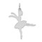 Sterling Silver Ballerina Charm Pendant Ballet Jewelry 27mm x 24mm